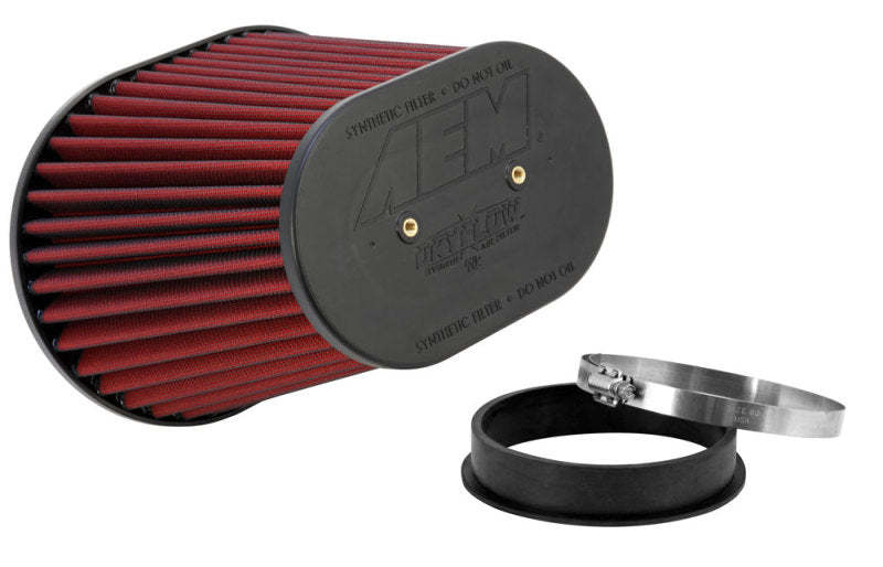 AEM Dryflow Air Filter-Oval Tapered 8in x 10.5in O/S Base / 5in x 7.75in O/S Top / 8in Height - Blais Performance Parts