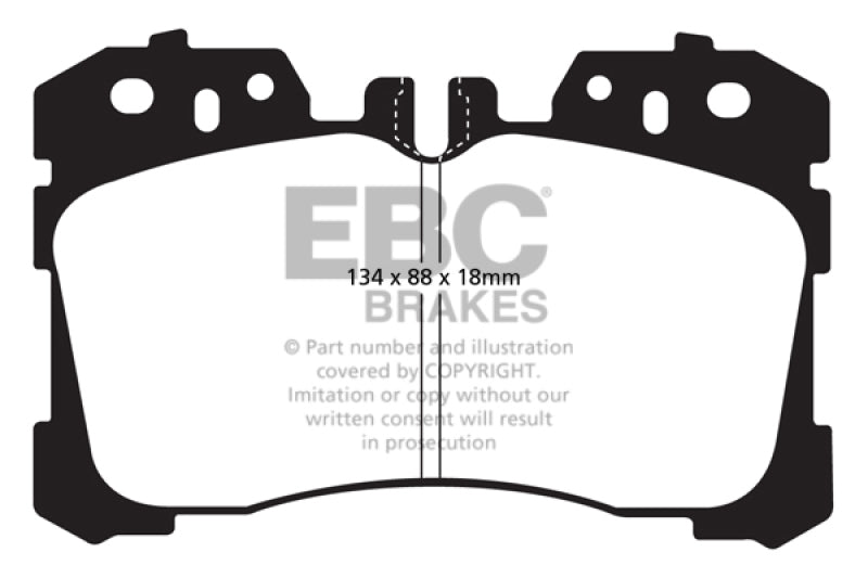 EBC 07+ Lexus LS460 4.6 Redstuff Front Brake Pads - Blais Performance Parts