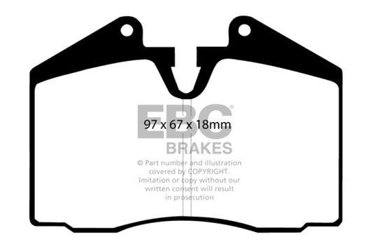 EBC 89-95 Ferrari 348 3.4 Redstuff Front/Rear Brake Pads (Axle Set Only) - Blais Performance Parts