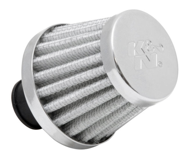 K&N 2in Base OD x .375in Flange ID x 1.75in H Rubber Base Crankcase Vent Filter - White - Blais Performance Parts