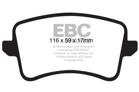 EBC 09-11 Audi A4 2.0 Turbo Redstuff Rear Brake Pads - Blais Performance Parts