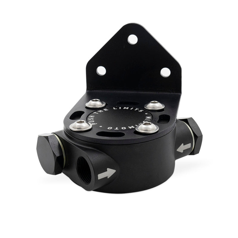 Mishimoto 3/4 - 16 Thread Remote Oil Filter Mount - Black - Blais Performance Parts