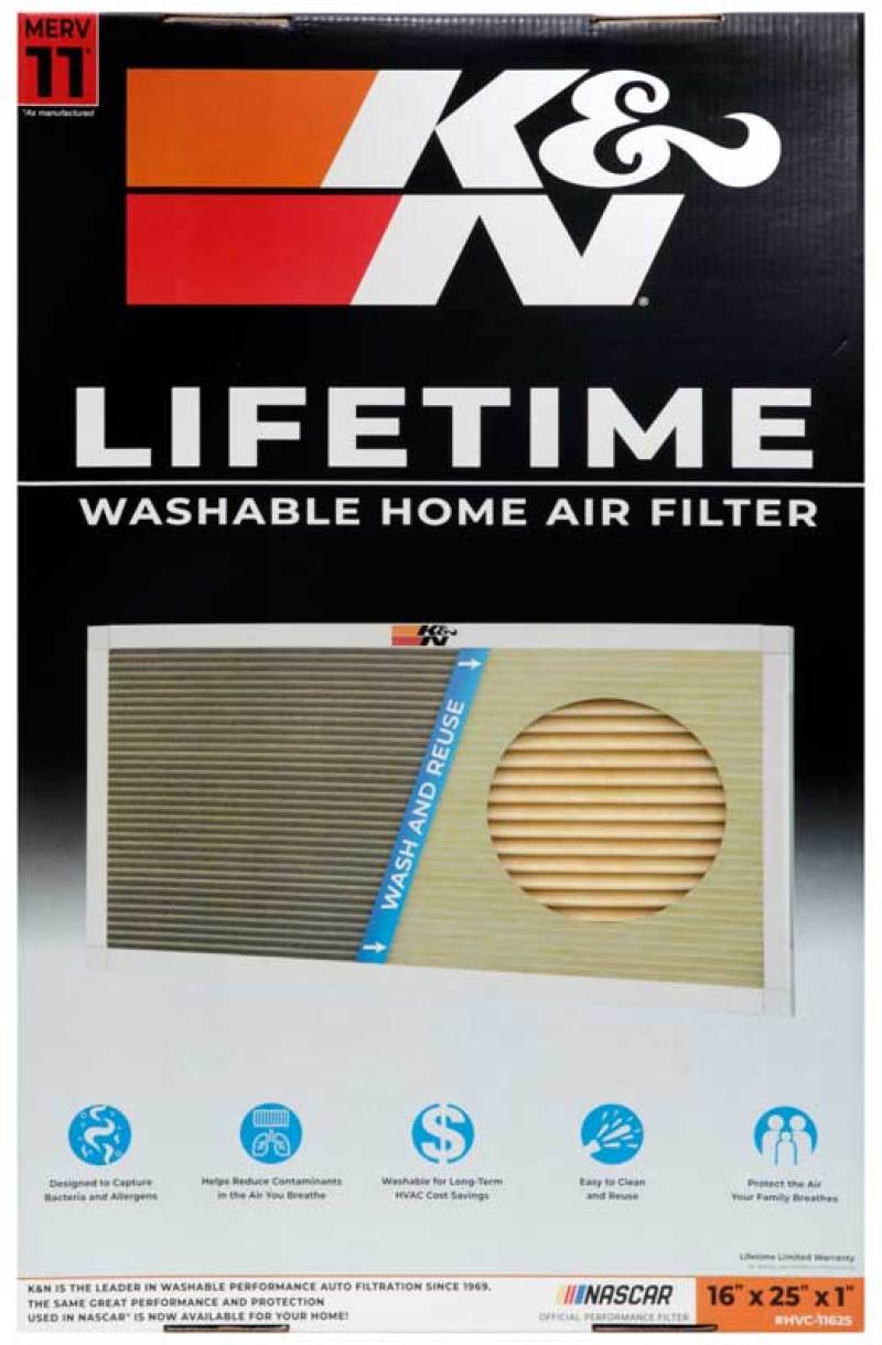 K&N HVAC Filter - 16 x 25 x 1 - Blais Performance Parts