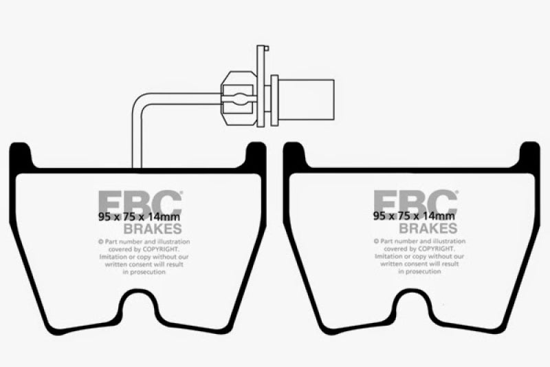 EBC 06-09 Audi RS4 4.2 (Cast Iron Rotors) Redstuff Front Brake Pads - Blais Performance Parts