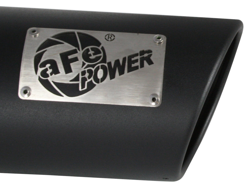 aFe Power Diesel Exhaust Tip Black- 4 in In x 5 out X 12 in Long Bolt On (Right) - Blais Performance Parts