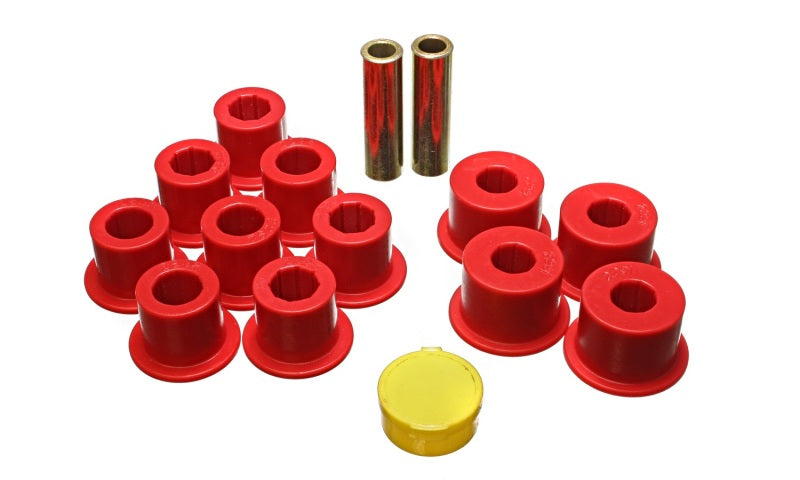 Energy Suspension 6/86-97 Nissan 720 & Hardbody Pickup 2WD Red Rear Leaf Spring Bushing Set - Blais Performance Parts