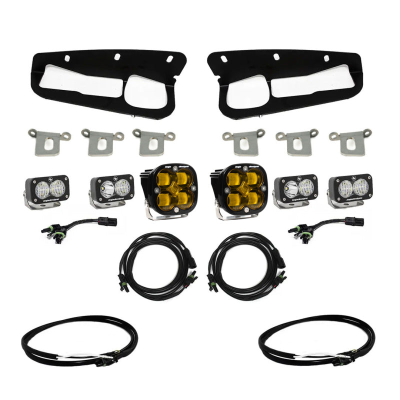 Baja Designs 2021+ Ford Bronco Amber SAE Fog Pocket Kit w/Upfitter - Blais Performance Parts