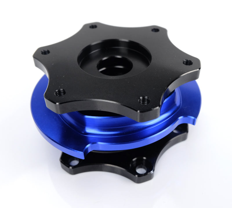 NRG Race Short Hub Datsun - Black Body Blue Ring - Blais Performance Parts