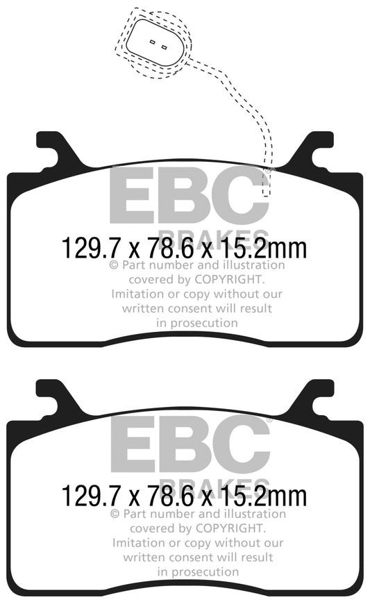 EBC 17-18 Alfa Romeo Giulia Ultimax OEM Replacement Front Brake Pads - Blais Performance Parts