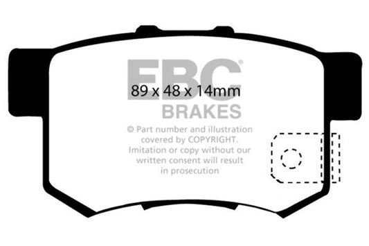 EBC 97 Acura CL 2.2 Ultimax2 Rear Brake Pads - Blais Performance Parts