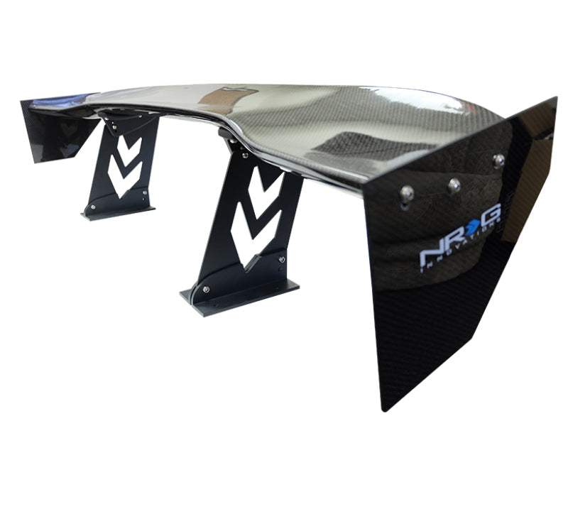 NRG Carbon Fiber Spoiler - Universal (59in.) NRG Logo Large End Plates - Blais Performance Parts