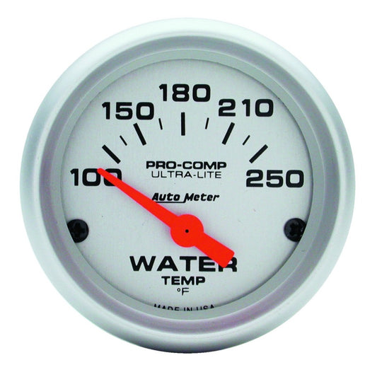 Autometer Ultra-Lite 52mm 100-250 Deg F Short Sweep ElectricWater Temp Gauge - Blais Performance Parts