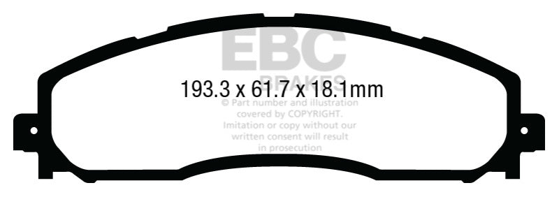 EBC 13+ Ford F250 (inc Super Duty) 6.2 (2WD) Yellowstuff Rear Brake Pads - Blais Performance Parts