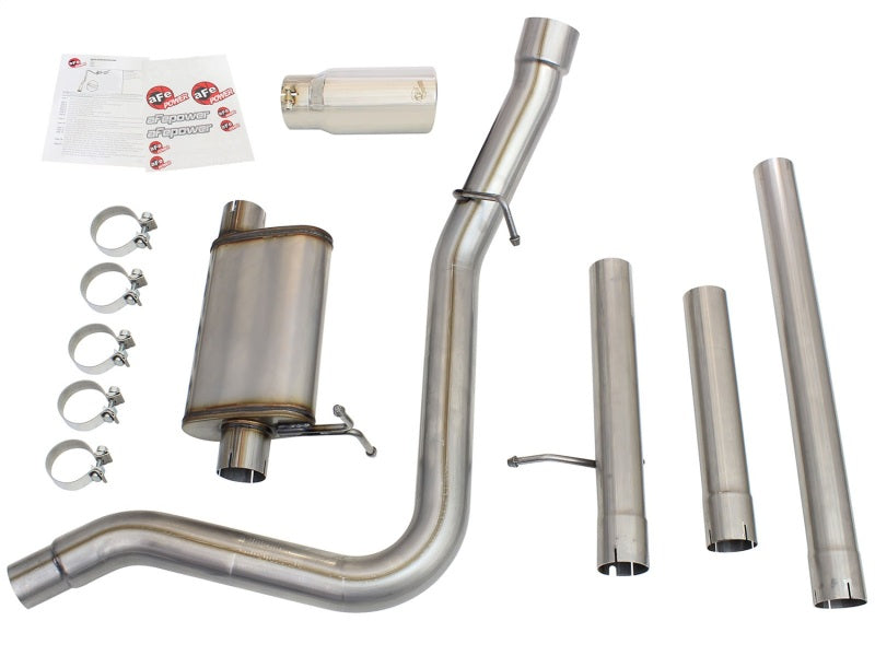 aFe MACHForce XP Exhaust 3in-3.5in SS Single Side Ext CB w/ Polish Tip 99-04 Ford F-250 V8 5.4L/6.8L - Blais Performance Parts