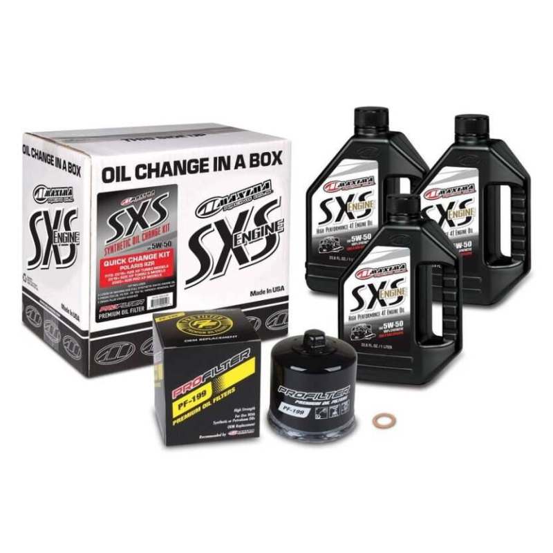 Maxima SxS Quick Change Kit 5W-50 Synthetic w/ Black Filter - Blais Performance Parts