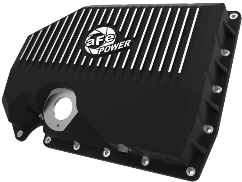 aFe 05-19 VW 1.8L/2.0L w/ Oil Sensor Engine Oil Pan Black POWER Street Series w/ Machined Fins - Blais Performance Parts