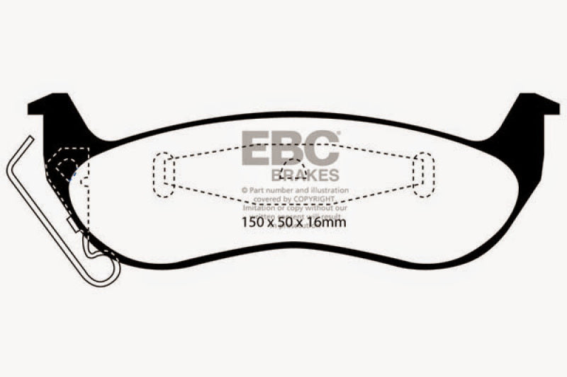 EBC 03+ Ford Crown Victoria 4.6 Redstuff Rear Brake Pads - Blais Performance Parts