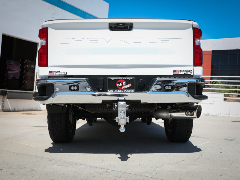 aFe Large Bore-HD 5 IN 409 SS DPF-Back Exhaust System w/Polished Tip 20-21 GM Truck V8-6.6L - Blais Performance Parts