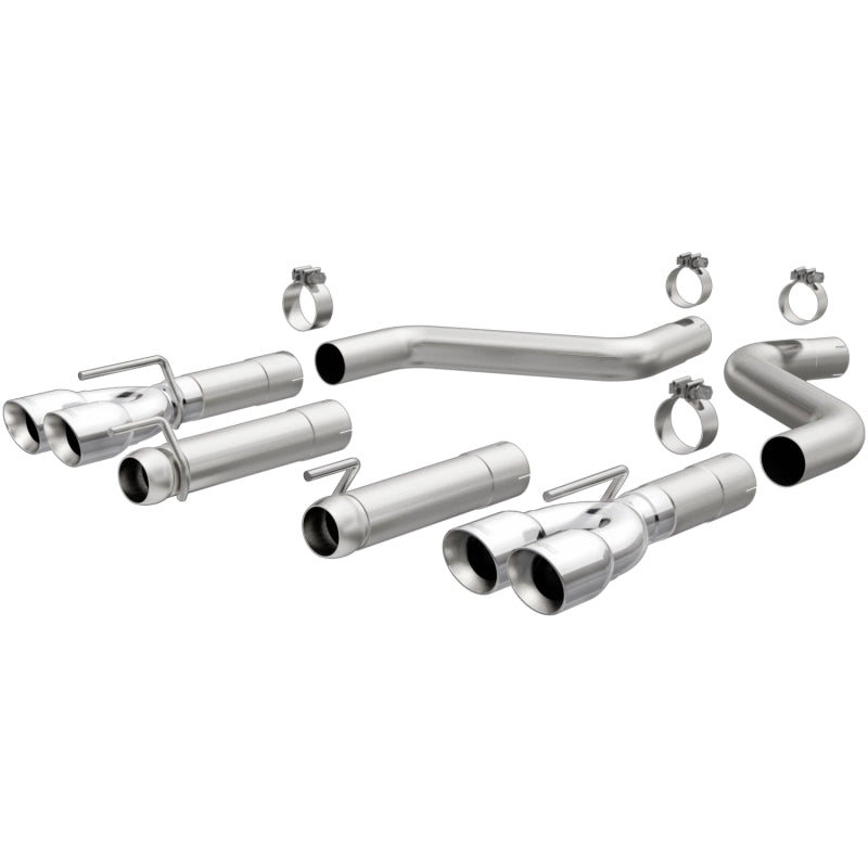 MagnaFlow Axle-Back, SS, 3in, Quad Split Rear 3.5 Tips 2015 Dodge Challenger incl SRT Hellcat - Blais Performance Parts