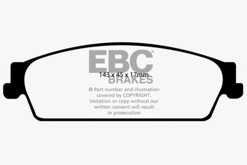 EBC 09-14 Cadillac Escalade 6.0 Hybrid Yellowstuff Rear Brake Pads - Blais Performance Parts