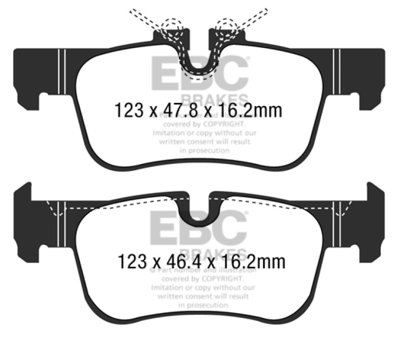 EBC 16-18 BMW X1 Yellowstuff Rear Brake Pads - Blais Performance Parts