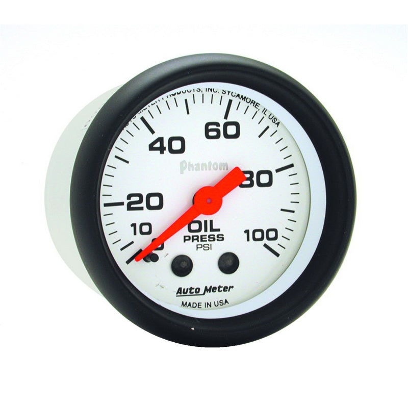 Autometer Phantom 52mm 0-100 PSI Mechanical Oil Pressure Gauge - Blais Performance Parts