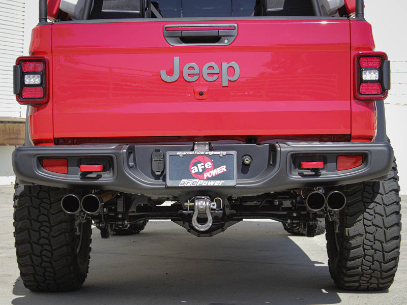 aFe Vulcan Series 3in-2-1/2in 304 SS Cat-Back 2020 Jeep Gladiator (JT) V6-3.6L w/ Black Tips - Blais Performance Parts