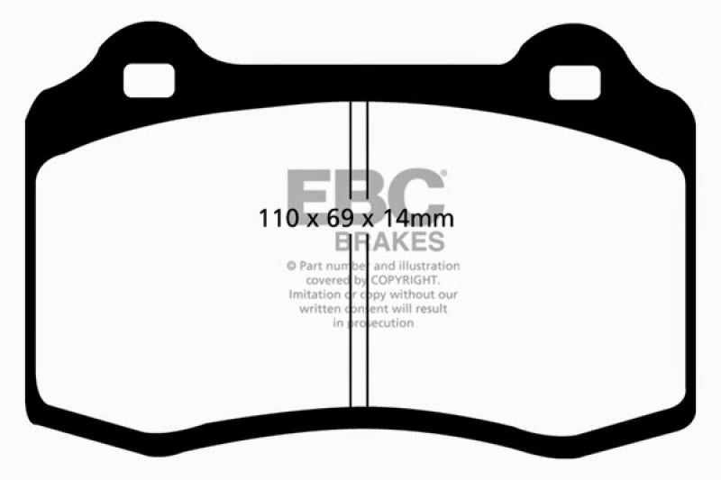 EBC 96-00 Lotus Esprit Turbo 2.0 Turbo GT3 Redstuff Front Brake Pads - Blais Performance Parts