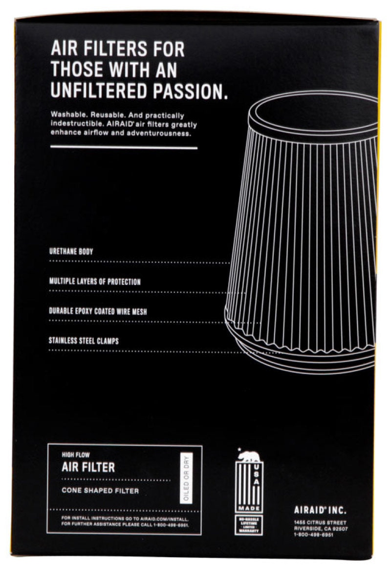 Airaid Universal Air Filter - Cone 4 x 7 x 4 5/8 x 7 w/ Short Flange - Blais Performance Parts