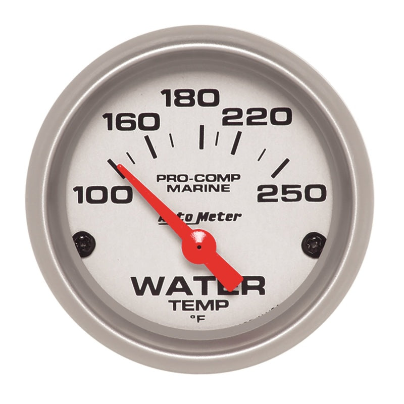 Autometer Water Temp Gauge 2 1/6in 100-200 Degree F Electric Marine Silver - Blais Performance Parts