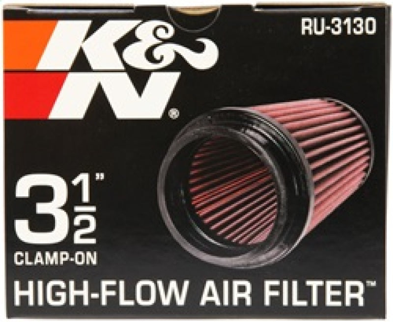 K&N Filter Universal Rubber Filter 3 1/2 inch Flange 4 5/8 inch Base 3 1/2 inch Top 7 inch Height - Blais Performance Parts