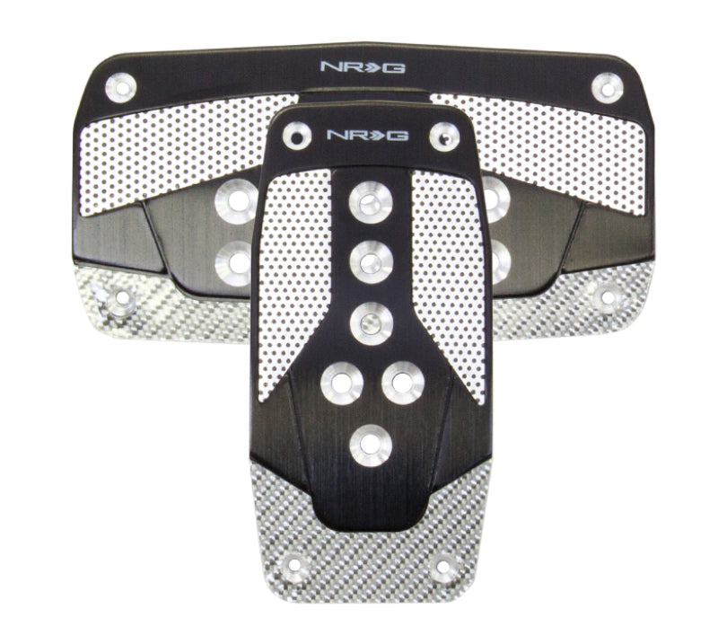 NRG Aluminum Sport Pedal A/T - Black w/Silver Carbon - Blais Performance Parts