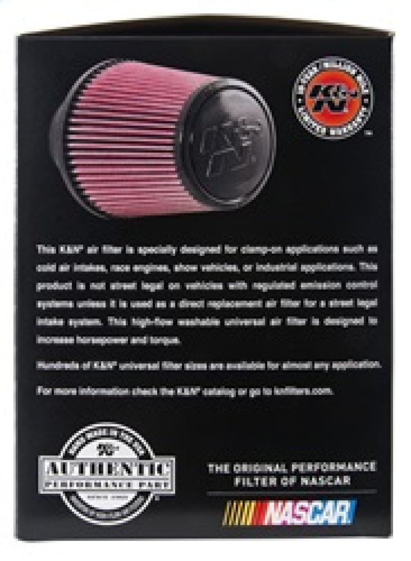 K&N Universal Rubber Filter - Round Tapered 6in Base OD x 3in Flange ID x 6in H - Blais Performance Parts