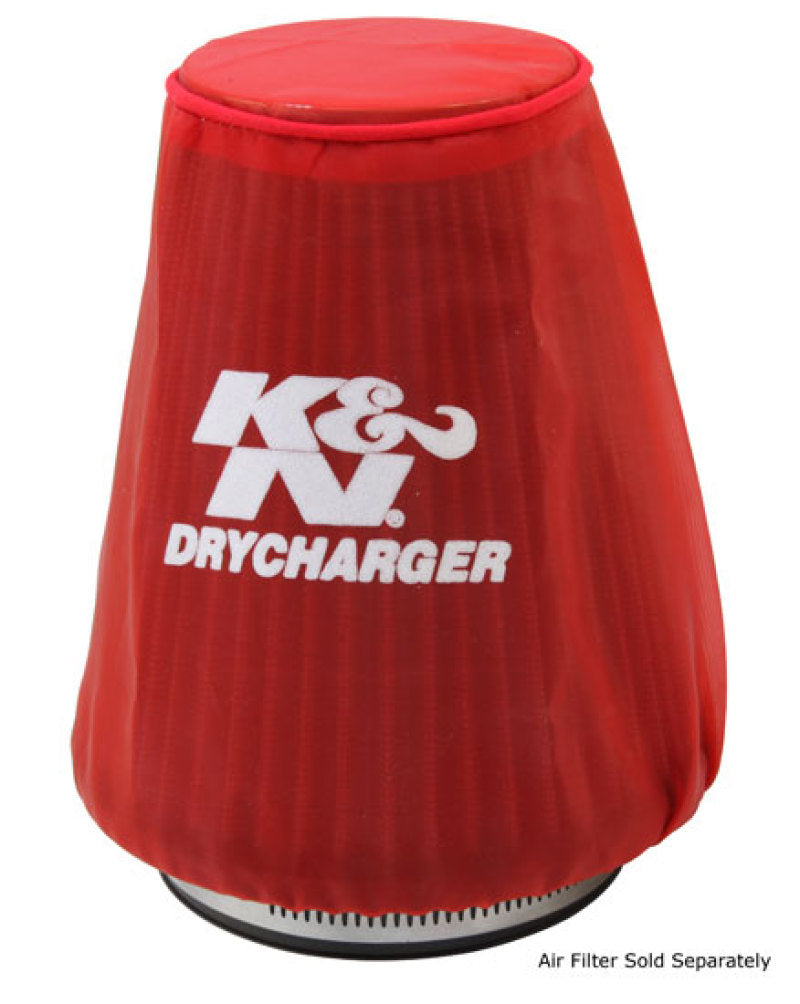 K&N Red Drycharger 5.25in x 3in Round Tapered Air Filter Wrap - Blais Performance Parts