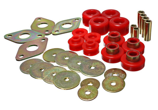 Energy Suspension Body Mount Set-Reg Access & Dbl Cab - Red - Blais Performance Parts