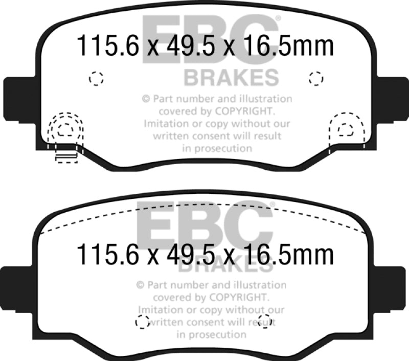 EBC 15+ Fiat 500X 1.4 Turbo Greenstuff Rear Brake Pads - Blais Performance Parts