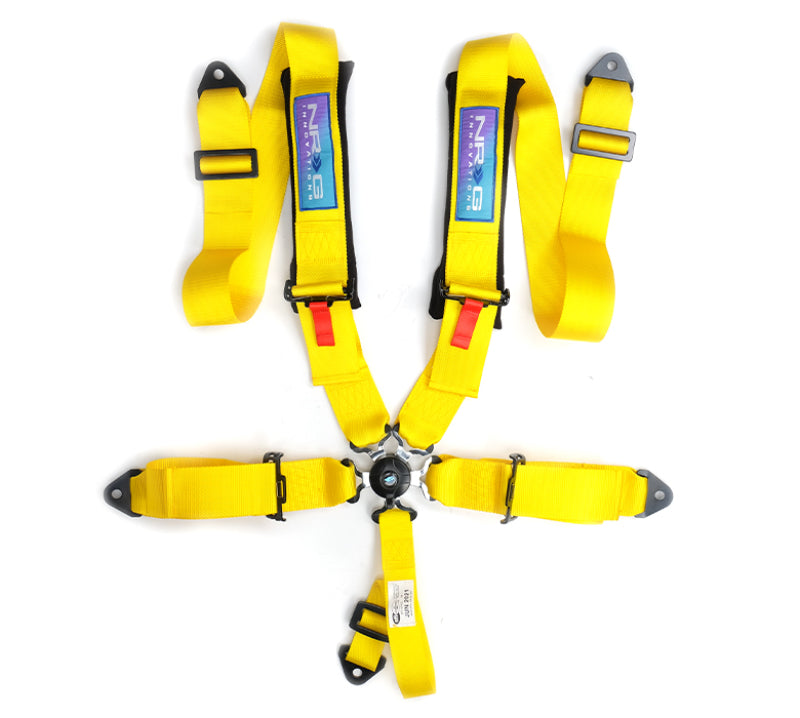 NRG 5PT 3in. Seat Belt Harness / Cam Lock - Yellow - Blais Performance Parts