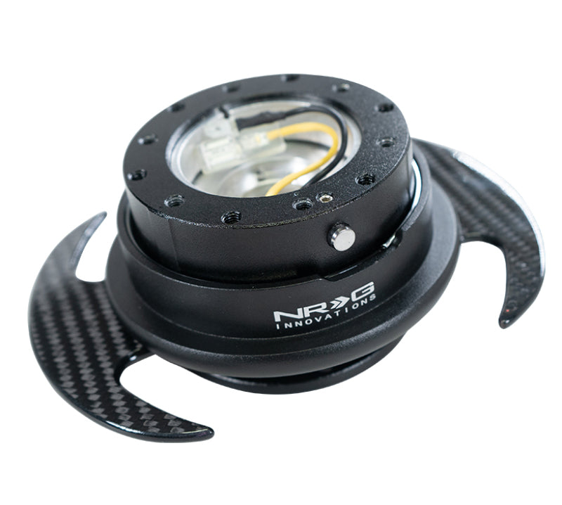 NRG Quick Release Kit Gen 3.0 - Black Body / Black Ring w/ Carbon Fiber Handles - Blais Performance Parts