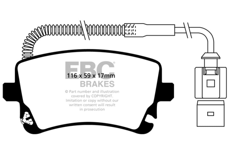 EBC 09-11 Audi A6 Quattro 3.0 Supercharged Redstuff Rear Brake Pads - Blais Performance Parts