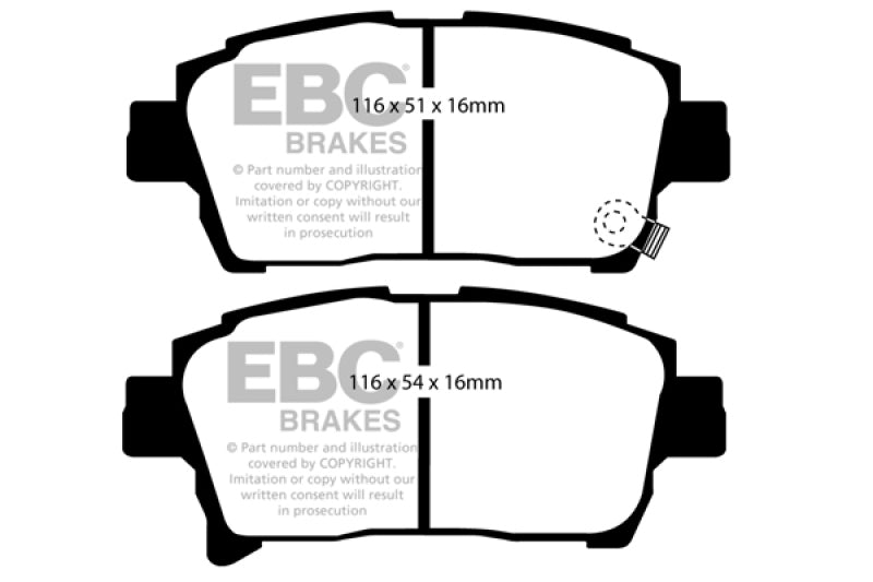 EBC 03-07 Scion XA 1.5 Yellowstuff Front Brake Pads - Blais Performance Parts