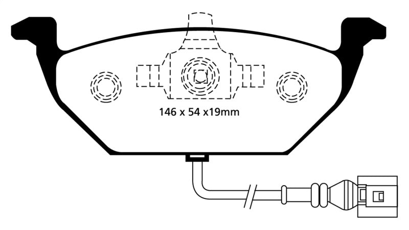 EBC 00-05 Volkswagen Beetle 2.0 Yellowstuff Front Brake Pads - Blais Performance Parts