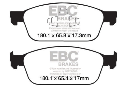 EBC 12+ Ford Focus 2.0 Turbo ST Redstuff Front Brake Pads - Blais Performance Parts