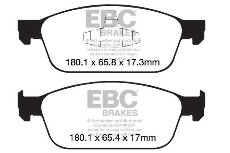 EBC 12+ Ford Focus 2.0 Turbo ST Yellowstuff Front Brake Pads - Blais Performance Parts