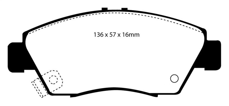 EBC 12 Acura ILX 1.5 Hybrid Redstuff Front Brake Pads - Blais Performance Parts