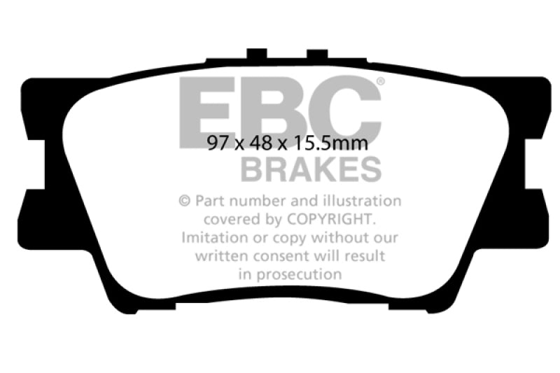 EBC 12-17 Toyota Camry 2.5L Yellowstuff Rear Brake Pads - Blais Performance Parts