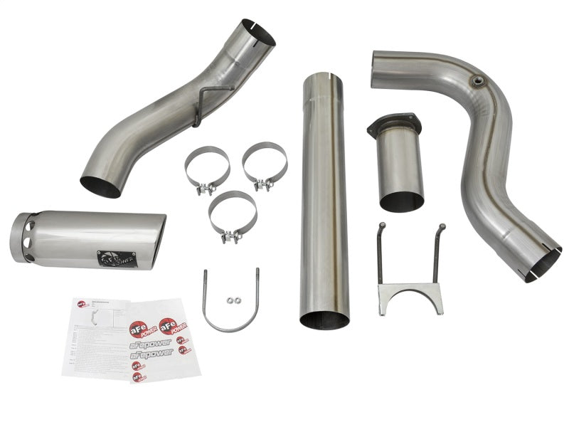 aFe LARGE BORE HD 5in 409-SS DPF-Back Exhaust w/Polished Tip 2017 Ford Diesel Trucks V8 6.7L (td) - Blais Performance Parts