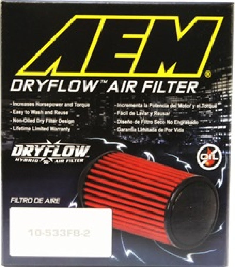 AEM Dryflow 3in. X 5in. Round Tapered Air Filter - Blais Performance Parts