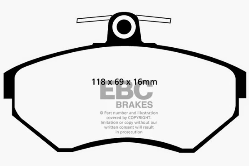 EBC 97-02 Volkswagen Cabriolet 2.0 Yellowstuff Front Brake Pads - Blais Performance Parts