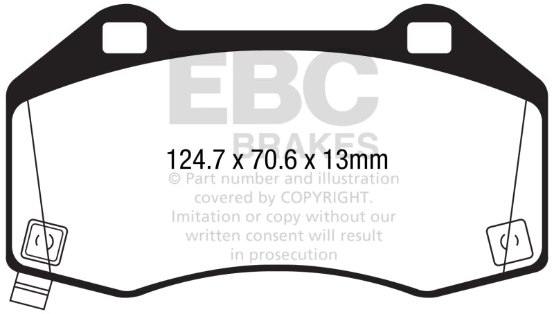 EBC 2017+ Fiat 124 Spider 1.4L Turbo Abarth Yellowstuff Front Brake Pads - Blais Performance Parts