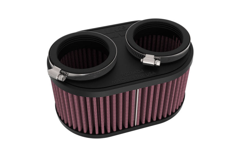 K&N 2-1/8in DUAL FLG 6-1/4 X 4inOD 3inH Universal Clamp-On Air Filter - Blais Performance Parts